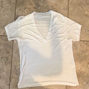 Joah Brown white v-neck tee